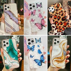 supermarket הכל בשבילי For iPhone 13 12 Pro Max 11 XR 8 7+ Shockproof Hybrid Bumper Marble Case Cover